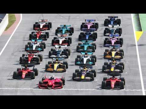 Ferrari F1 2025 Concept vs All F1 2022 Cars - Le Mans 24h Circuit