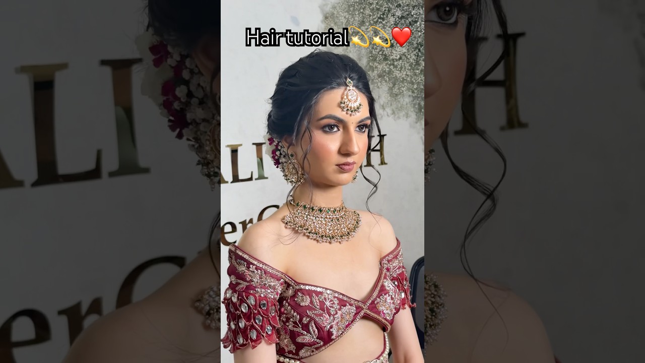 Elegant Bridal Hair Bun with Fresh Flowers 🌸 | Step-by-Step Hair Tutorial  Indian Wedding Hairstyle