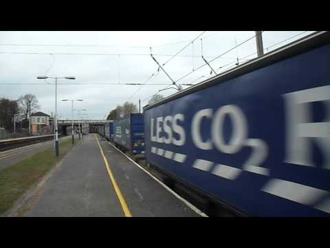 92015 DB Schenker. Class 92 Electric Freight  Locomotive passing Leyland 31.03.2012