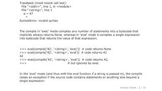 PYTHON : What's the difference between eval, exec, and compile