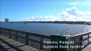 preview picture of video 'Fishing Piers at Sunrise Park North ~ Holly Hill, Florida'