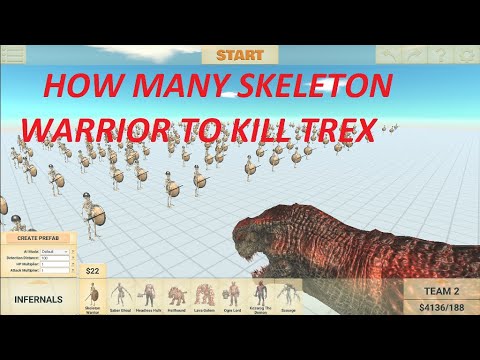 HOW MANY SKELETON WARRIOR TO KILL TREX - Animal Revolt Battle Simulator