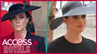 How Princess Kate Middleton & Meghan Markle Paid Tribute To Queen Elizabeth At Her Funeral