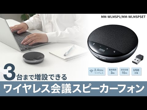 MM-WLMSPSET スピーカーフォンx2 USB-Aワイヤレス＋USB-A接続 (Mac