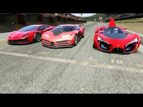 Bugatti Centodieci vs Ferrari F80 concept vs Lamborghini Aventador SVJ
