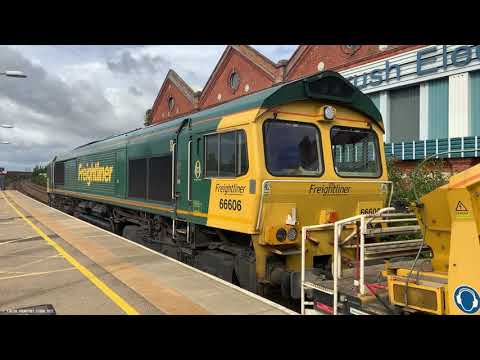 Longest train in UK? 66606/66420 departing Loughborough with the Network Rail BCS