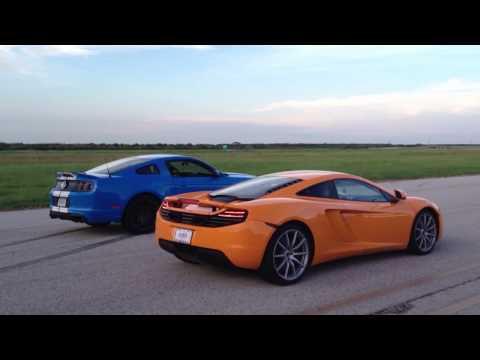 2013 GT500 vs Mclaren MP4-12C drag race