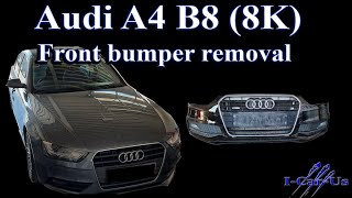Audi A4 B8 (8K), Remove front bumper - tutorial