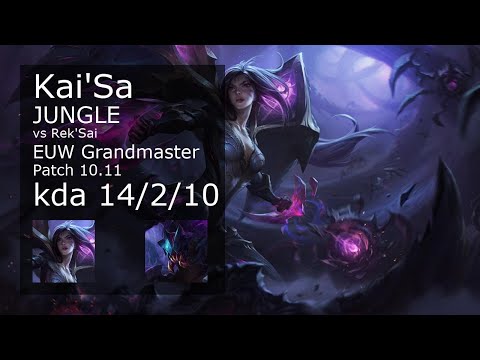 Kai'Sa vs Rek'Sai Jungle - EUW Grandmaster 14/2/10 Patch 10.11 Gameplay