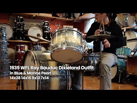 1939 WFL Ray Bauduc Dixieland Outfit in Blue & Marine Pearl