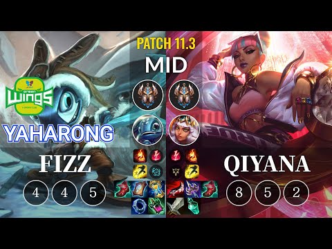 JAG Yaharong Fizz vs Qiyana Mid - KR Patch 11.3