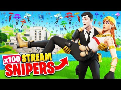 We TRY TO SURVIVE vs 100 Stream Snipers at THE AGENCY! (Fortnite)