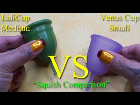 LaliCup Med vs Venus Cup Sm Menstrual Cup Squish