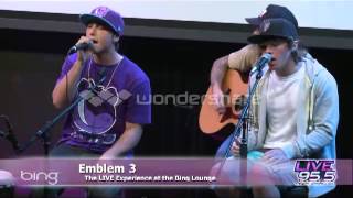 Emblem3 singing Nothing to Lose at Live 95.5- Bing Lounge
