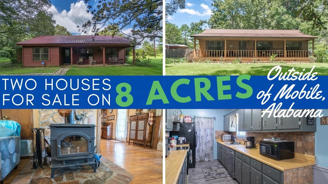 2 Houses for Sale on 8 ACRES Mobile, AL | Homes for Sale with Acreage | 15302 and 15290 Findley Rd.