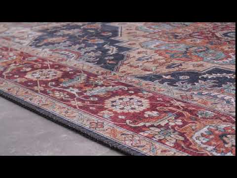 Tapis de couloir Sylla Tissu - Bleu marine