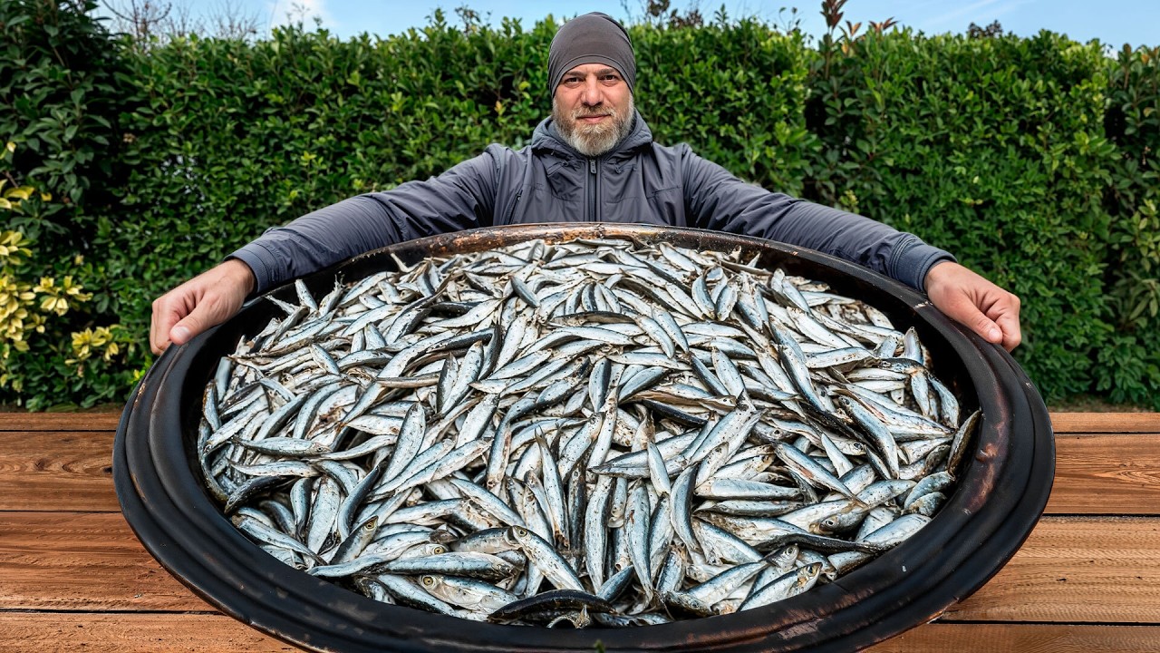 Giant Sprats In Ice Blocks! Deep Frying The Crispiest Snack