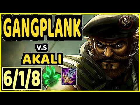 UNTARA (GANGPLANK) vs AKALI - 6/1/8 KDA TOP CHALLENGER GAMEPLAY - KR