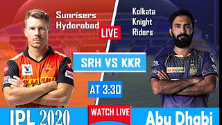 LIVE Cricket Scorecard SRH vs KKR| IPL 2020 - 35th Match | Hyderabad - Kolkata
