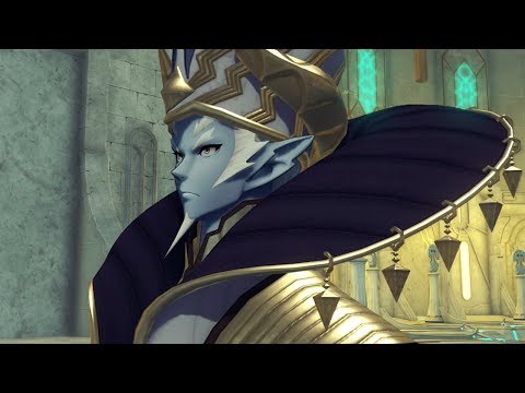 Meeting Praetor Amalthus for the first time . Xenoblade Chronicles 2 .