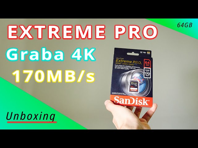 Vídeo relacionado con SanDisk 64GB Extreme PRO, Tarjeta de memoria, SDXC, hasta 200 MB/s, + RescuePro Deluxe, UHS-I Class 10 U3 V30