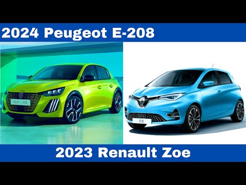 Comparison Car 2024 Peugeot E-208 Vs. 2023 Renault Zoe