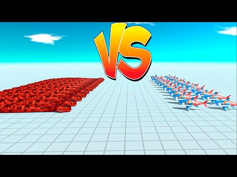 50 Baby Superman Megalodon VS 50 Reptiles - Animal Revolt Battle Simulator