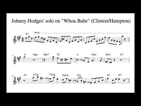 Johnny Hodges — "Whoa Babe" (1937) alto sax solo transcription