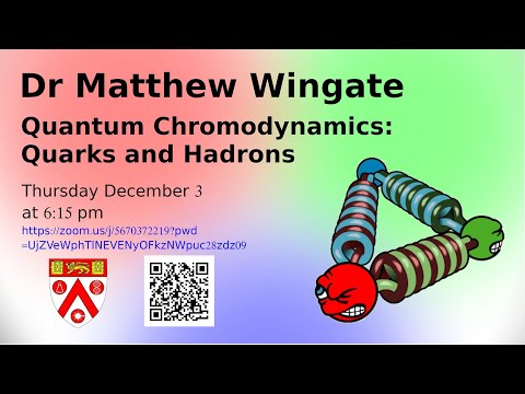 Dr Matthew Wingate: Quantum Chromodynamics: Quarks and Hadrons (03.12.2020)
