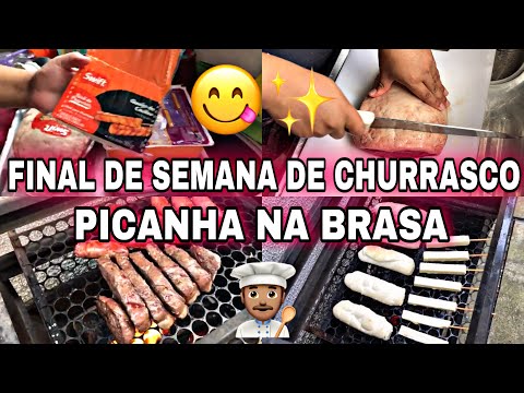 CHURRASCO EM FAMÍLIA - PICANHA NA BRASA - FINAL DE SEMANA COM A GENTE 👨‍👩‍👧✨