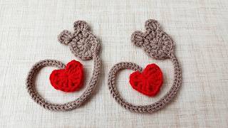 How to crochet Bookmark | Bear and heart Bookmark Crochet