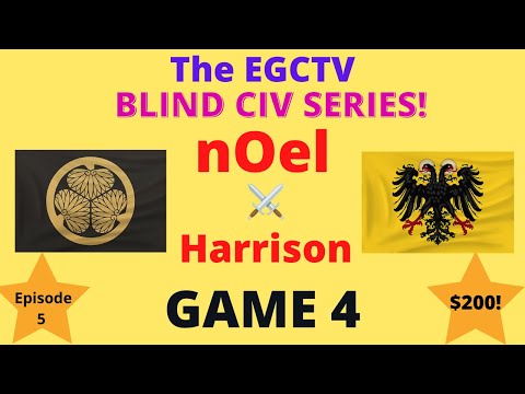 AOE 3 (DE) nOel vs Harrison! Blind Civ Series $200 Match - GAME 4!