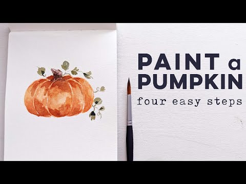 How to Paint a Watercolor Pumpkin in Four Easy Steps