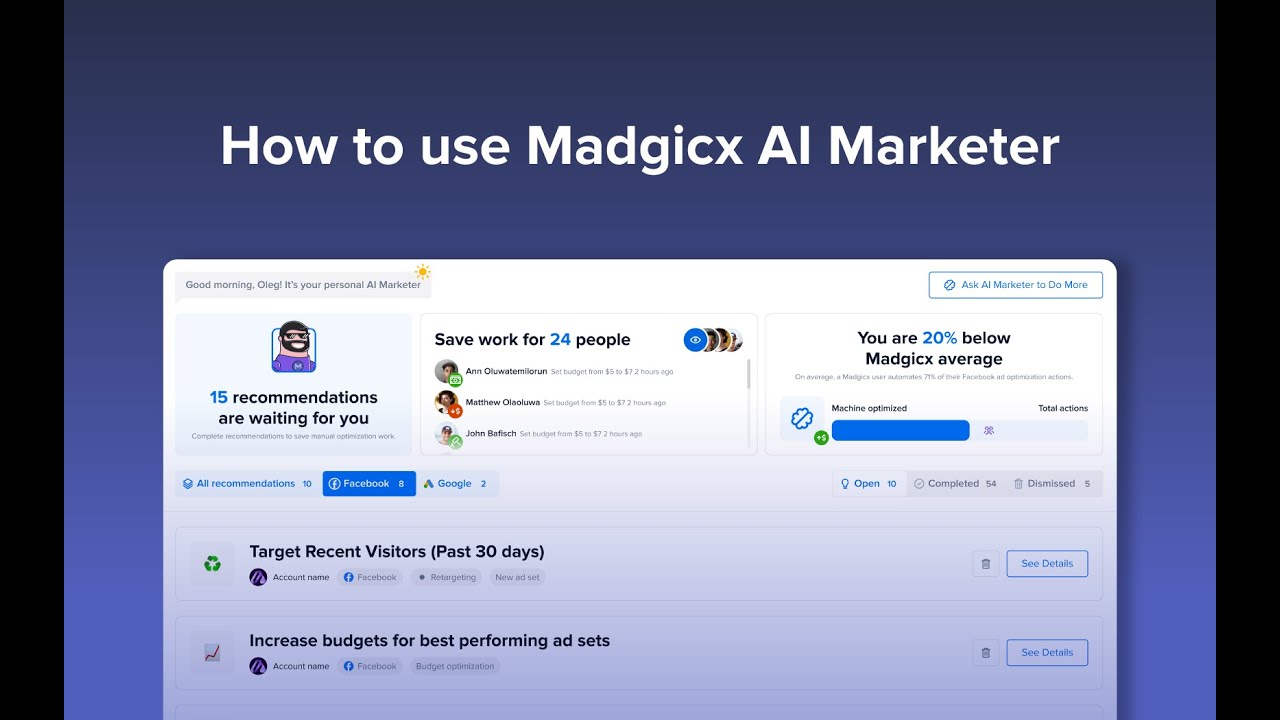 How to use Madgicx AI Marketer