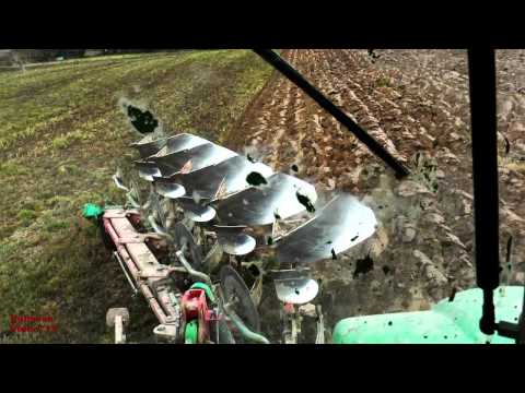 Ploughing with John Deere 6210R. - Rough Ground!