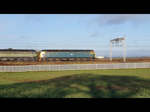 47853 (47614) & 47501 south of Nuneaton with the West Highland Statesman, 12th March 2022