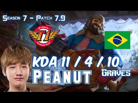 SKT T1 Peanut GRAVES vs ELISE Jungle - Patch 7.9 BR Ranked