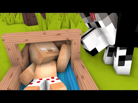 Wolf Life: Lost Baby Herobrine Needs Help - Minecraft Animation