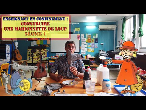 MATERNELLE / PRIMAIRE : construire une MARIONNETTE de loup - séance 1- BRICOLAGE pour ENFANT- DIY -