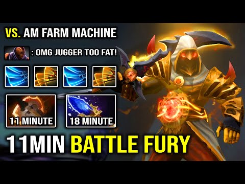 Insane Monster Juggernaut 11Min Battle Fury +33k Damage Vs Anti Mage Farm Machine Top 9K MMR DotA 2