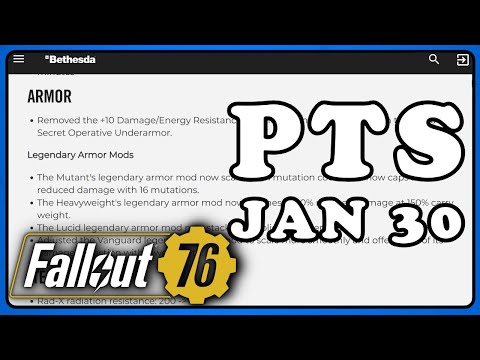 Legendary Effects Tweaked, Gauss Mini Updated - Fallout 76 PTS Patch Notes Jan, 30