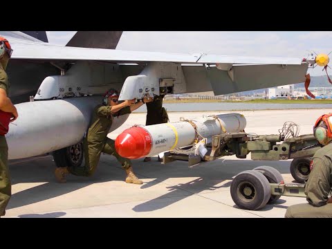 Marines Load F-18's with Harpoon Anti-Ship Missile • South China Sea Control