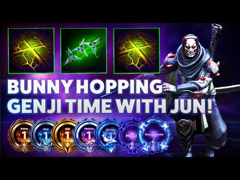 Genji XStrike - BUNNY HOPPING GENJI TIME WITH JUN! - Hardstuck Bronze 5 Adventures 2022