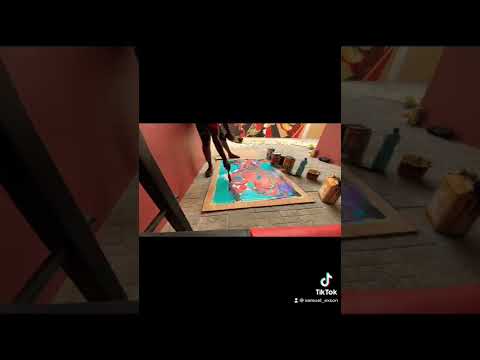 Abstract acrylic painting