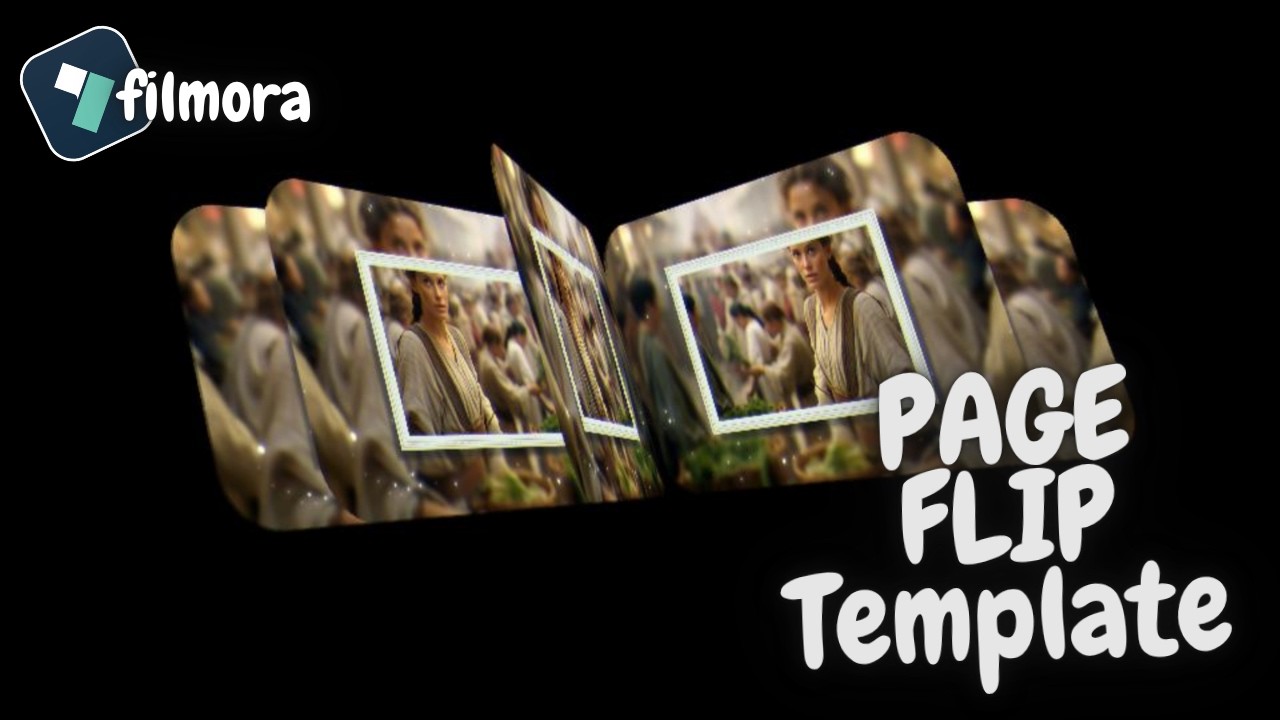 Filmora Template—Stunning Book Page Opening Photo Slideshow in Filmora 15
