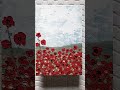 easy abstract poppy field landscape. flower oil painting. palette knife #art #painting