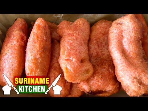 Roze Bakabana Recept Surinaamse Gebakken Banaan | Pink Deep Fried Banana Recipe Surinamese
