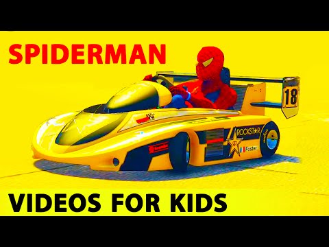FUN Spiderman Cartoon Cars for Kids Superhero Movie and Children Nursery Rhymes Songs Video