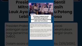 Presiden Prabowo Sentil Mitra MBG yang Kasih Lauk Ayam Kecil: Kalau Potong Lebih dari 14 Itu Dosa