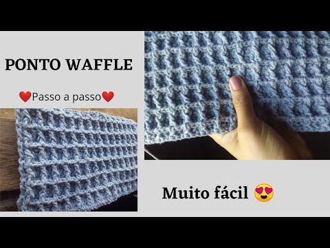 PONTO WAFFLE EM CROCHÊ/PASSO A PASSO /MUITO FÁCIL 😍